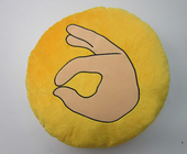 Emoji 이모티콘 황색 둥근 방석 및 베개는 견면 벨벳 장난감을 채웠습니다