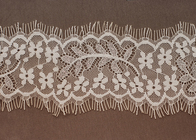 하얀 목화 OEM 꽃 장식 속눈썹 Scalloped 레이스 트리밍 패브릭